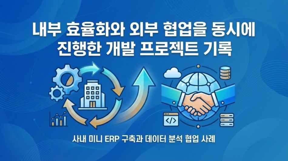 내부 효율화와 외부 협업을 동시에 진행한 개발 프로젝트 기록: 사내 미니 ERP 구축과 데이터 분석 협업 사례_썸네일